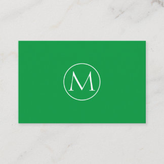 Cartão De Visita Grüne Minimal Monogramm Visitenkarte