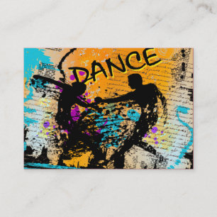 Cartão De Visita Grunge da dança - coreógrafo, dançarino, instru