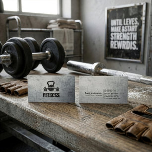 Cartão De Visita Grunge Malhação Treinador pessoal Kettlebell Barbe