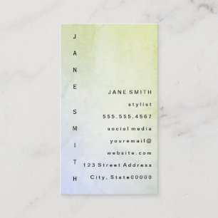 Cartão De Visita Grunge Moderno com Texto Vertical