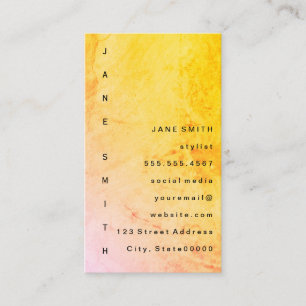 Cartão De Visita Grunge Moderno com Texto Vertical