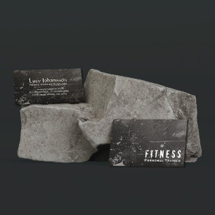Cartão De Visita Grunge Preto do Formador Pessoal de Malhação Profi