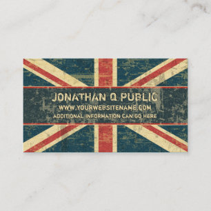 Cartão De Visita Grungy Union Jack
