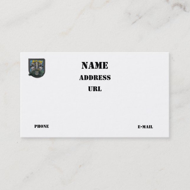 Cartão De Visita Grupo de forças especiais 12 (Frente)