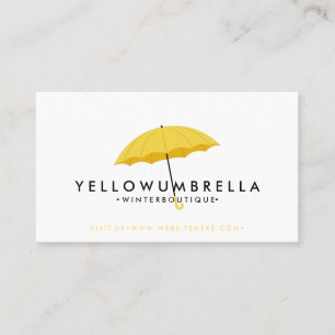 Cartão De Visita Guarda-chuva amarelo