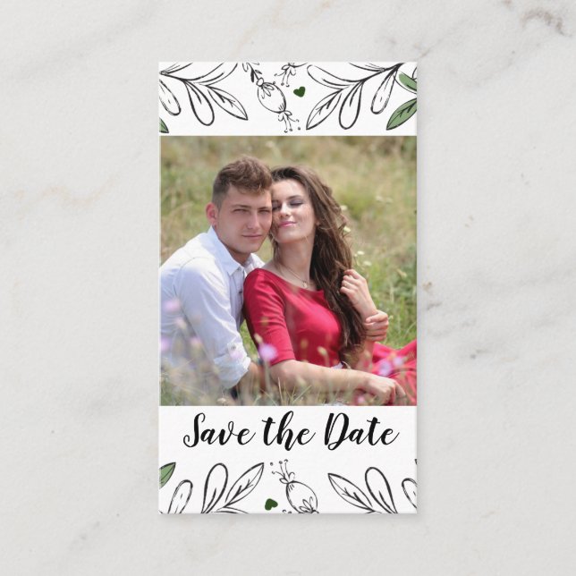 Cartão De Visita Guardar o Botânico Desenhado à Mão (Frente)