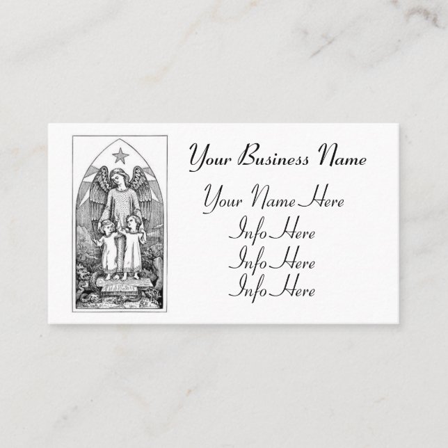 Cartão De Visita Guardian Angel Protegendo Crianças (Frente)