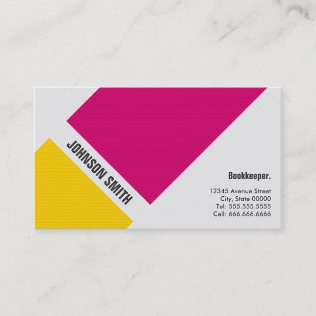 Cartão De Visita Guardião - Amarelo Rosa Simples (Frente)