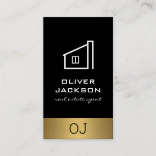 Cartão De Visita Guarnição Dourado do Lux dos bens imobiliários