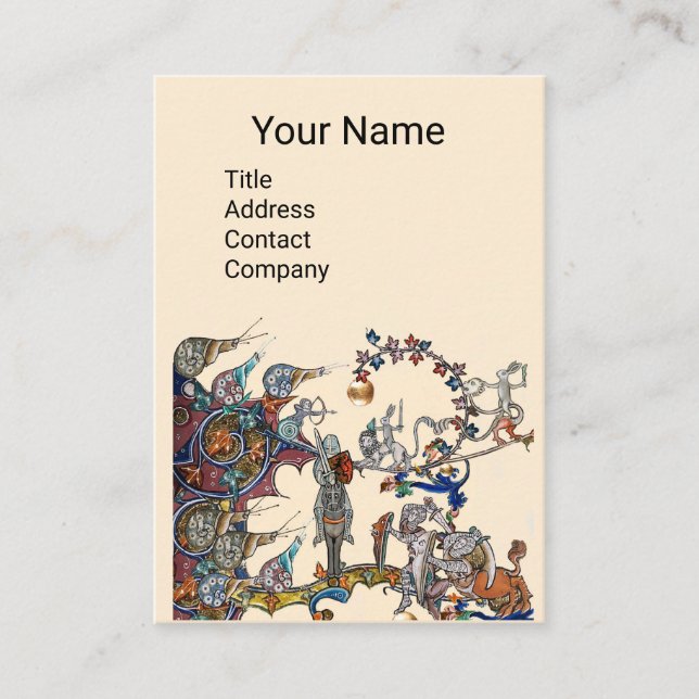 CARTÃO DE VISITA GUERRA BESTIAL MEDIEVAL, KNIGHTS, GIGANTE NALHEIRA (Frente)