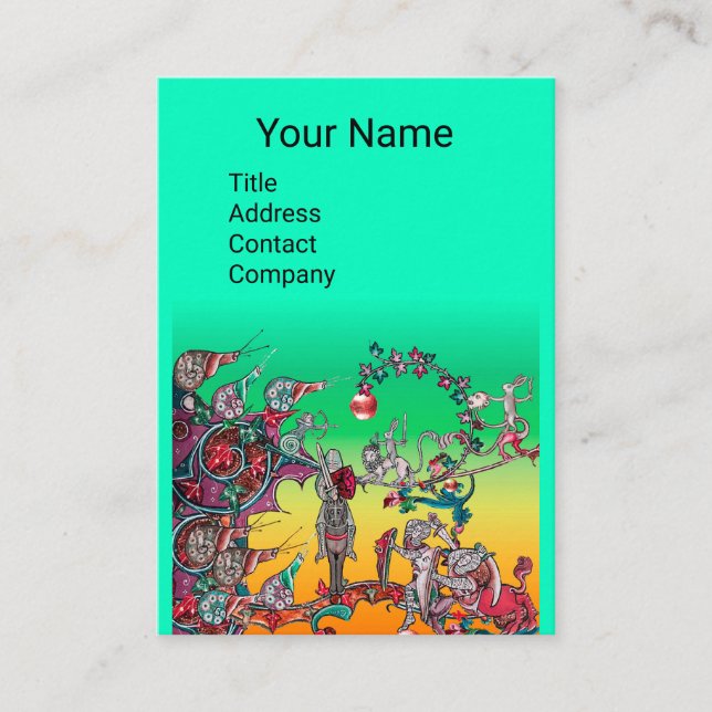 CARTÃO DE VISITA GUERRA BESTIÁRIA MEDIEVAL, NOITES, ESQUEMAS GIGANT (Frente)