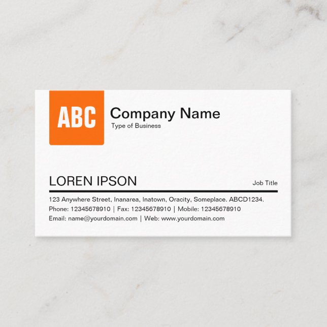 Cartão De Visita Guia Cor - Laranja (Frente)