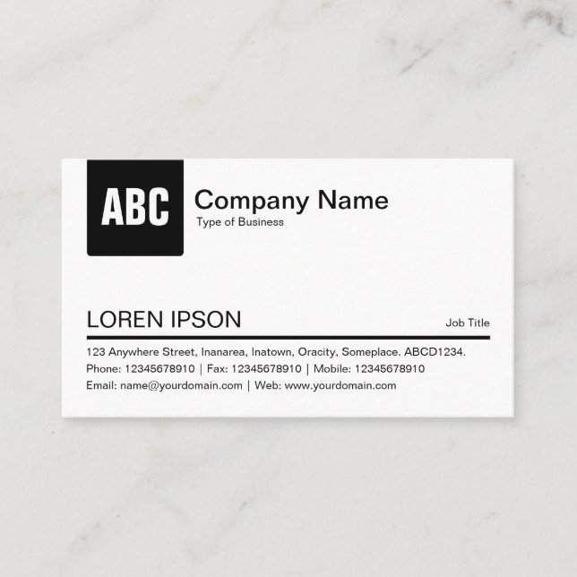 Cartão De Visita Guia Cor - Preto (Frente)