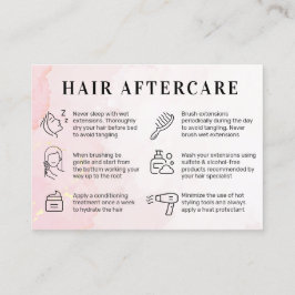 Cartão De Visita Guia de Cuidados Pós-Cabelo Rosa Suave Moderno