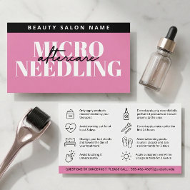 Cartão De Visita Guia de Cuidados Pós Microagulhamento Pink Glam