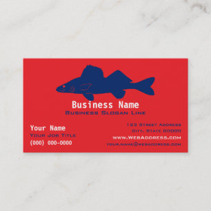 Cartão De Visita Guia de Pesca de Walleye Personalizado / Empresa d