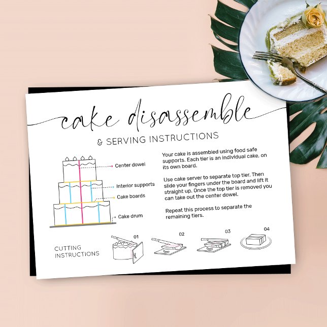 Cartão De Visita Guia de serviço de bolos hierárquicos Script Elega (Criador carregado)