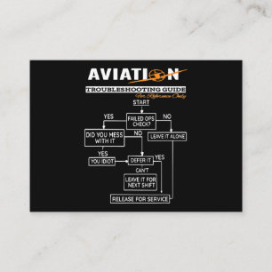 Cartão De Visita Guia de solução de problemas do piloto de avião