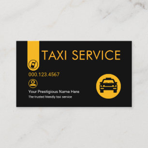 Cartão De Visita Guia de Táxi Amarelo Minimalista e Elegante