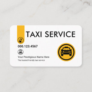Cartão De Visita Guia de Táxi Amarelo Minimalista e Elegante