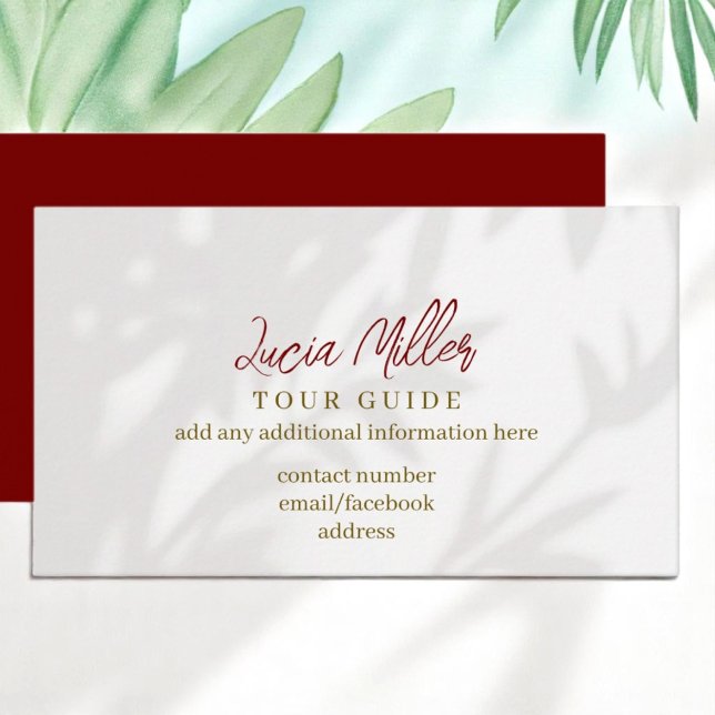 Cartão De Visita Guia Turnê Sombras de folhas de cinza pálidas (Criador carregado)