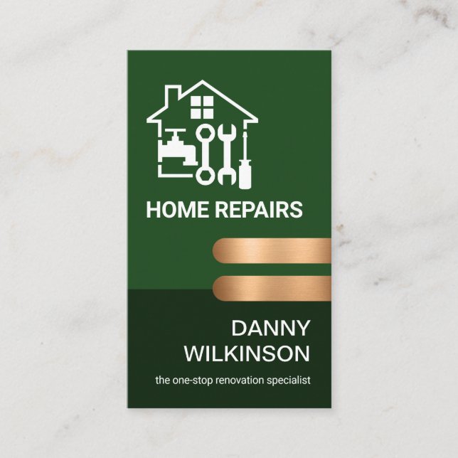 Cartão De Visita Guias de Bronze da Camada Esmeralda refinada (Frente)