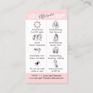 Cartão De Visita Guias de Cuidados Pós-terapia com Luz Led
