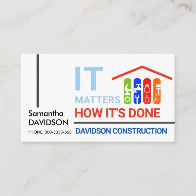 Cartão De Visita Guias de ferramenta Manual de Quadro Especial (Frente)