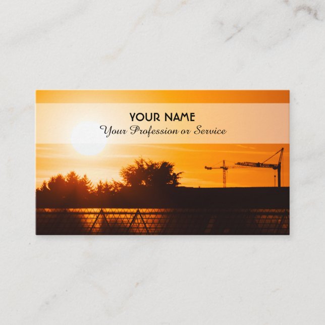 Cartão De Visita guindaste de construção e guindaste especializado  (Frente)