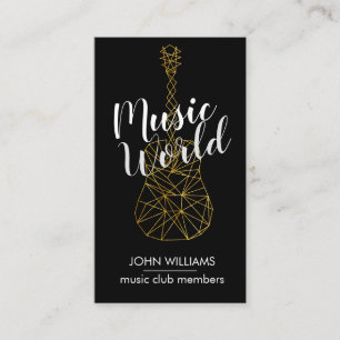 Cartão De Visita Guitar Music World Teacher Player Cinza Black Dour