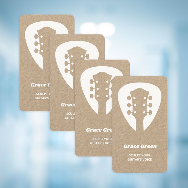Cartão De Visita Guitar Pick Kraft (Guitar Card)