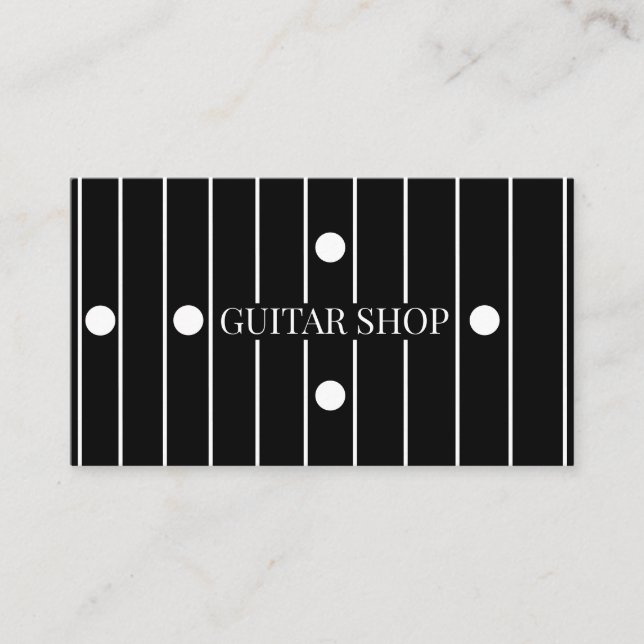 Cartão De Visita Guitar Shop Luthier Ebony Fretboard Graphic Design (Frente)