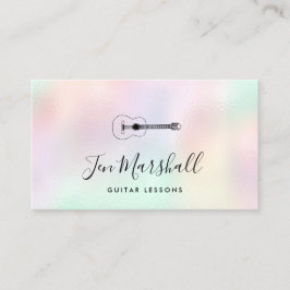 Cartão De Visita Guitarista de fundo iridescente FAUX