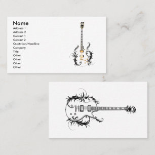 Cartão De Visita Guitarra da flor