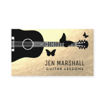 guitarra e borboletas silhuetas