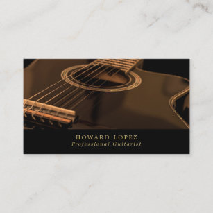 Cartão De Visita Guitarra Negra, Guitarista, Músico Profissional