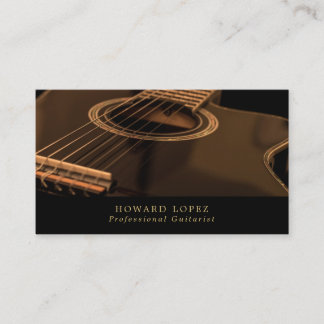 Cartão De Visita Guitarra Negra, Guitarista, Músico Profissional