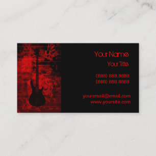 Cartão De Visita Guitarra vermelha
