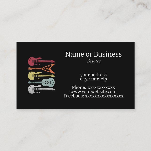 Cartão De Visita Guitarras (Frente)