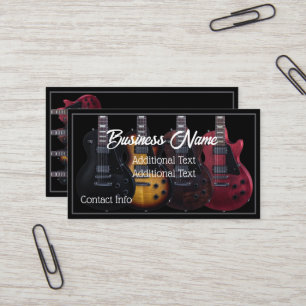 Cartão De Visita Guitarras Elétricas Pretas