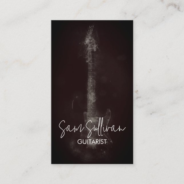 Cartão De Visita Guitarrista Musical de Violão (Frente)