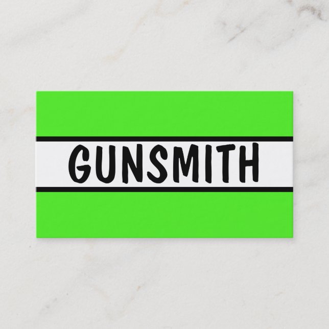 Cartão De Visita Gunsmith Neon Green (Frente)