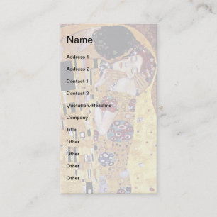 Cartão De Visita Gustav Klimt - O Beijo - Arte Nova Antiga