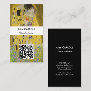 Cartão De Visita Gustav Klimt - O Beijo - Código QR
