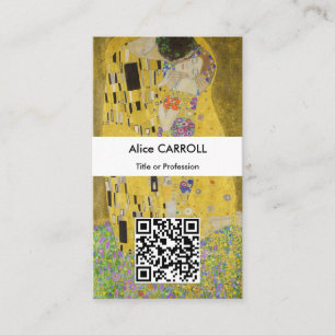 Cartão De Visita Gustav Klimt - O Beijo - Código QR