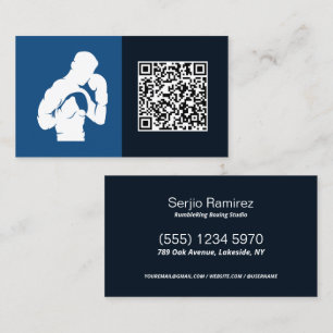 Cartão De Visita Gym de Boxing QR Personalizado
