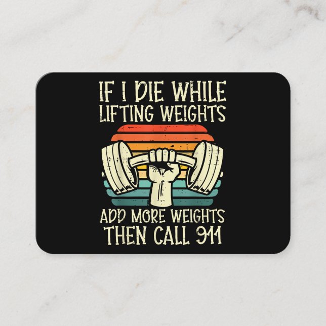 Cartão De Visita Gym Se Eu Morrer Levantando Pesos Engraçados Malha (Frente)