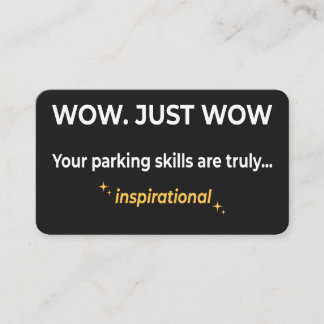 Cartão De Visita Habilidades de estacionamento inspiradoras Sarcasm