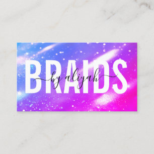 Cartão De Visita Hair Braking Bold Typografia Holográfica
