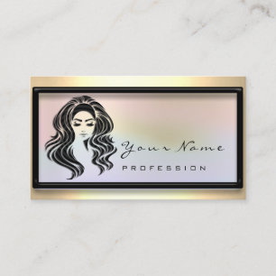 Cartão De Visita Hair Salon Eyelash Extensão Holográfica
